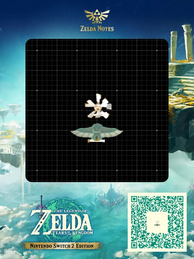 Complete energy-free unlimited flight with only 7 parts - Zelda TOTK AutoBuild QR Code