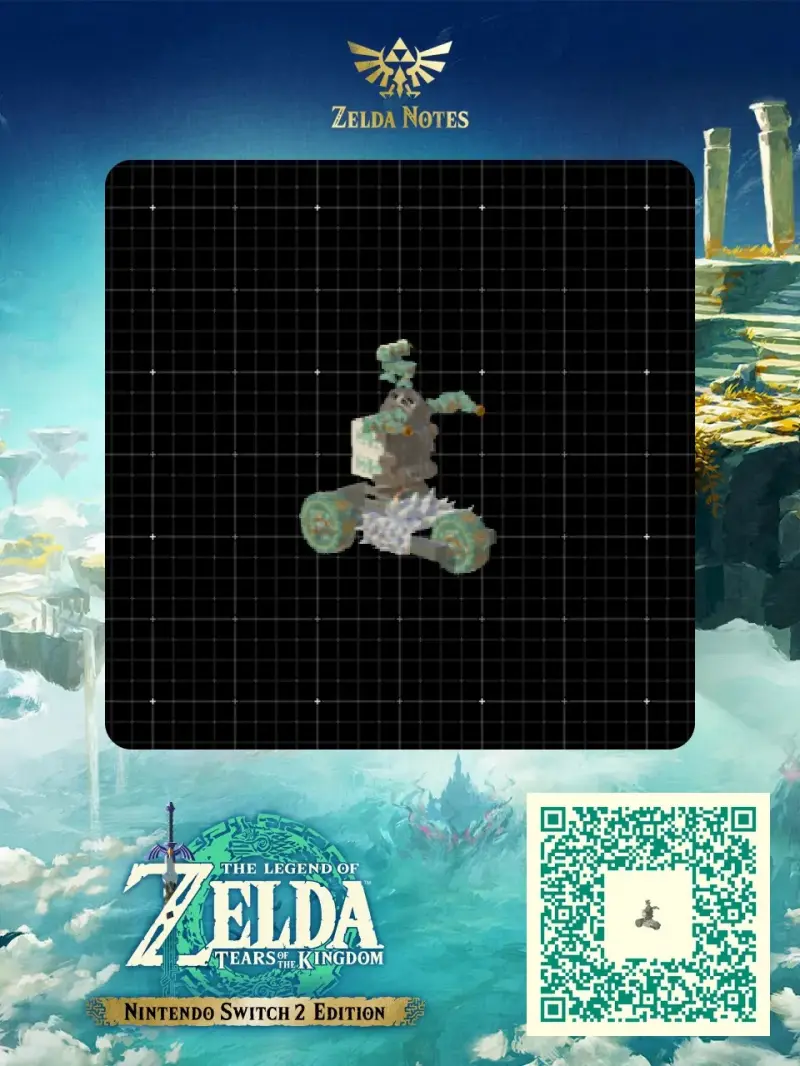 Zonai Land Fighter Vehicle with pulse lasers and pulse cannons by ZonaiMasterBuilder - Zelda TOTK AutoBuild QR Code