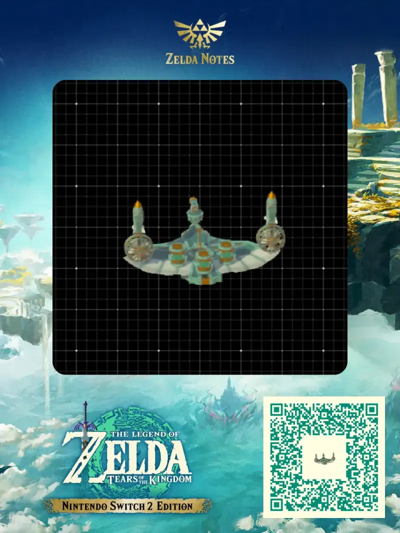 Airplane with automatic cannon - Zelda TOTK AutoBuild QR Code