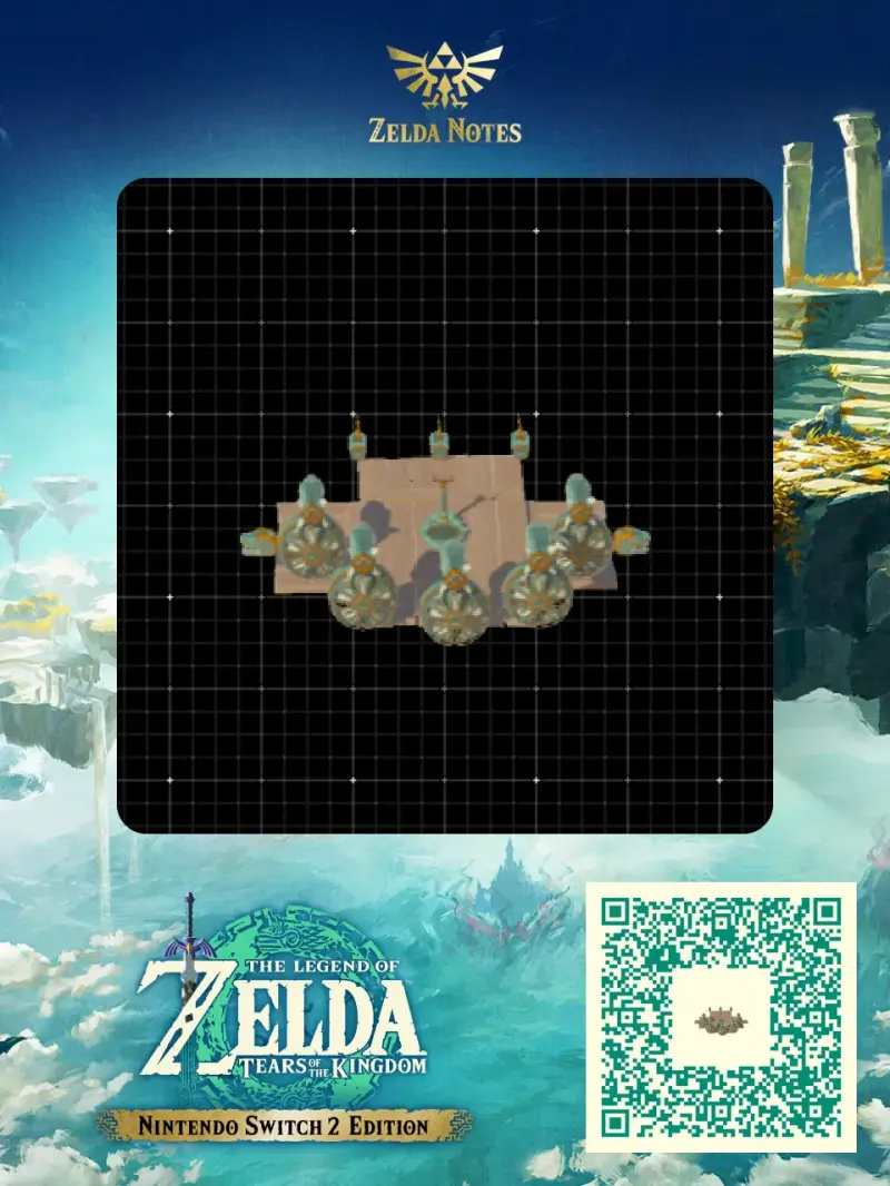 Fast boat with elemental heads - Zelda TOTK AutoBuild QR Code
