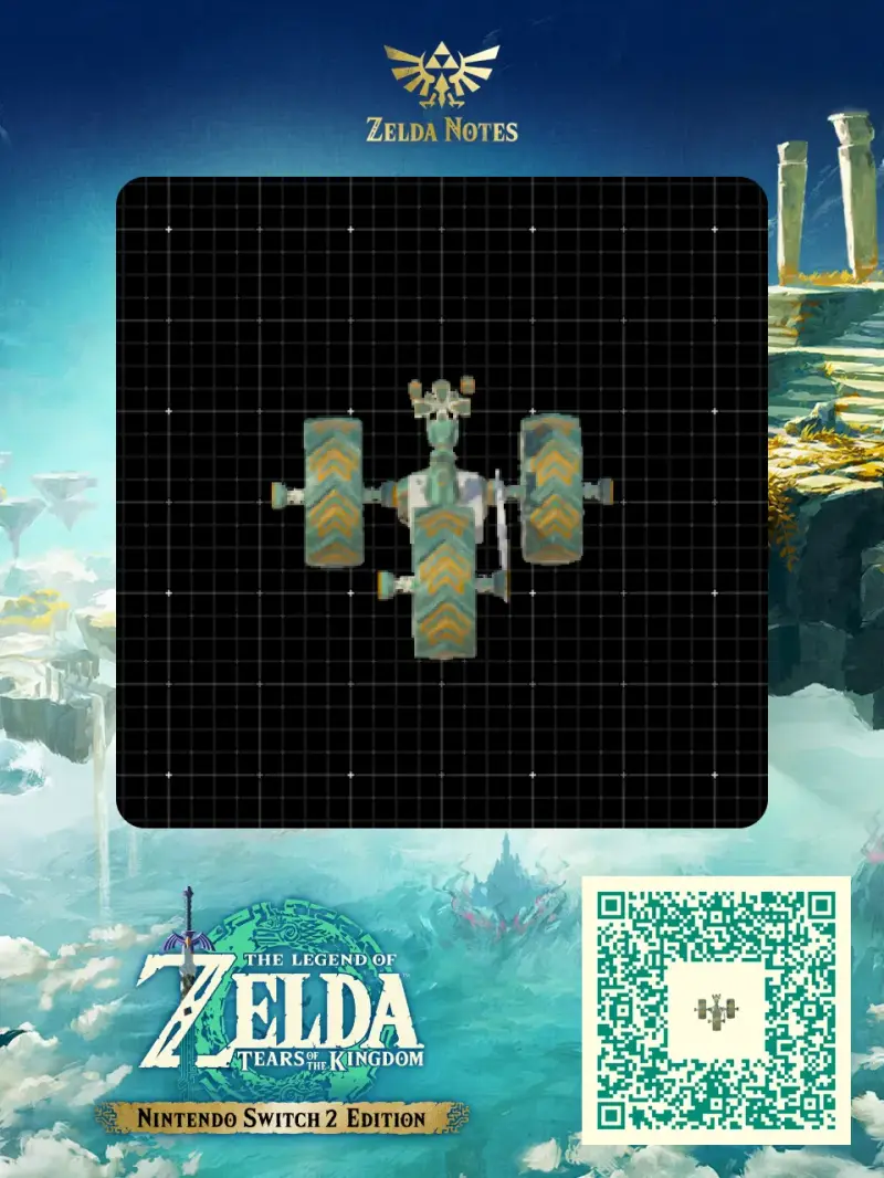 Triwheel Amphibious Rover X8FF - Zelda TOTK AutoBuild QR Code